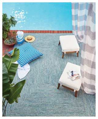 Sea Pottery Concentric Braided Rectangle Rug, Blue, 9'2"x13'2"