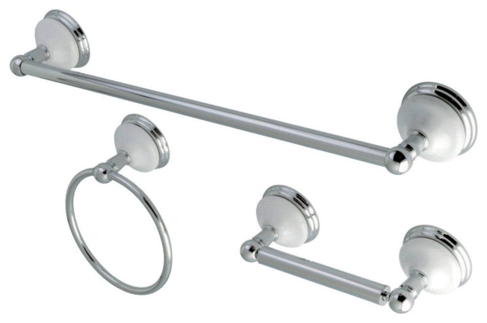 Kingston Brass 3-Piece Bathroom Accessory Set, Polished Chrome