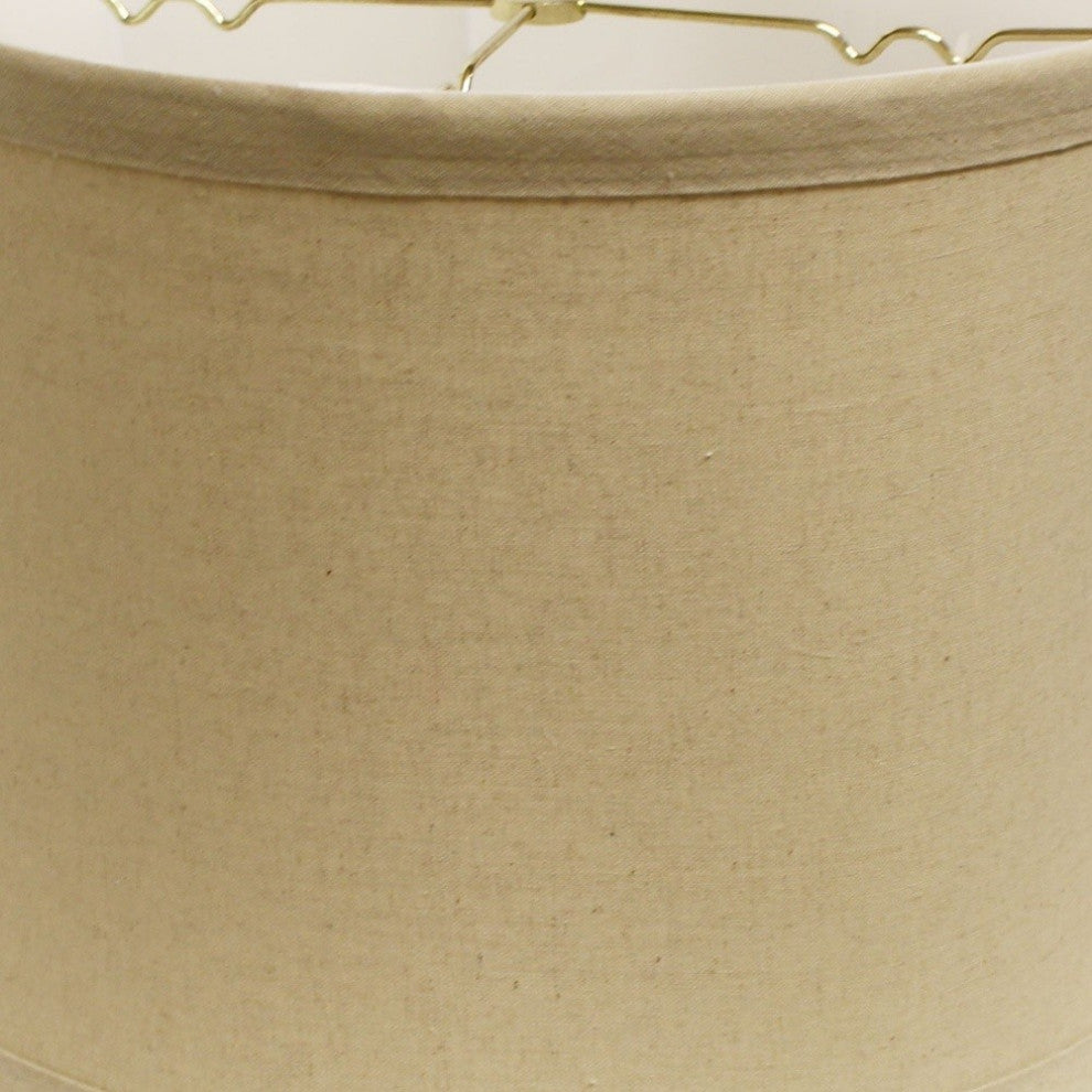 17" Rosewood Drum Trimmed Linen Lampshade