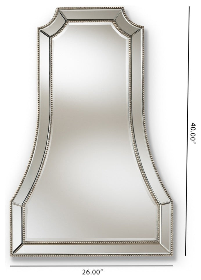 Modern And Contemporary Antique Silver Finished Accent Wall Mirror