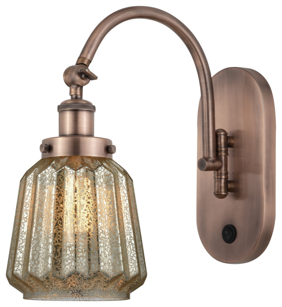 Innovations 918-1W-AC-G146 1-Light Sconce, Antique Copper