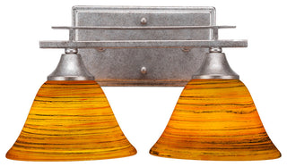 Uptowne 2-Light Bath Bar, Aged Silver/Firre Saturn