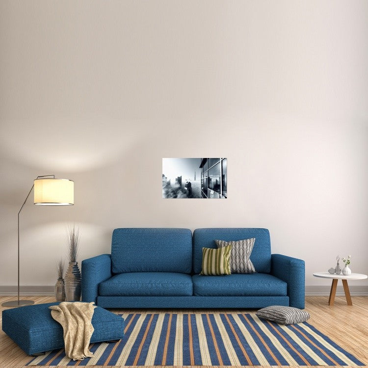 "Foggy City" Stretched Canvas Giclee by Naufal, 30"x19"