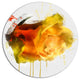 Yellow Hand-Drawn Rose On White, Flower Large Disc Metal Wall Art, 36"