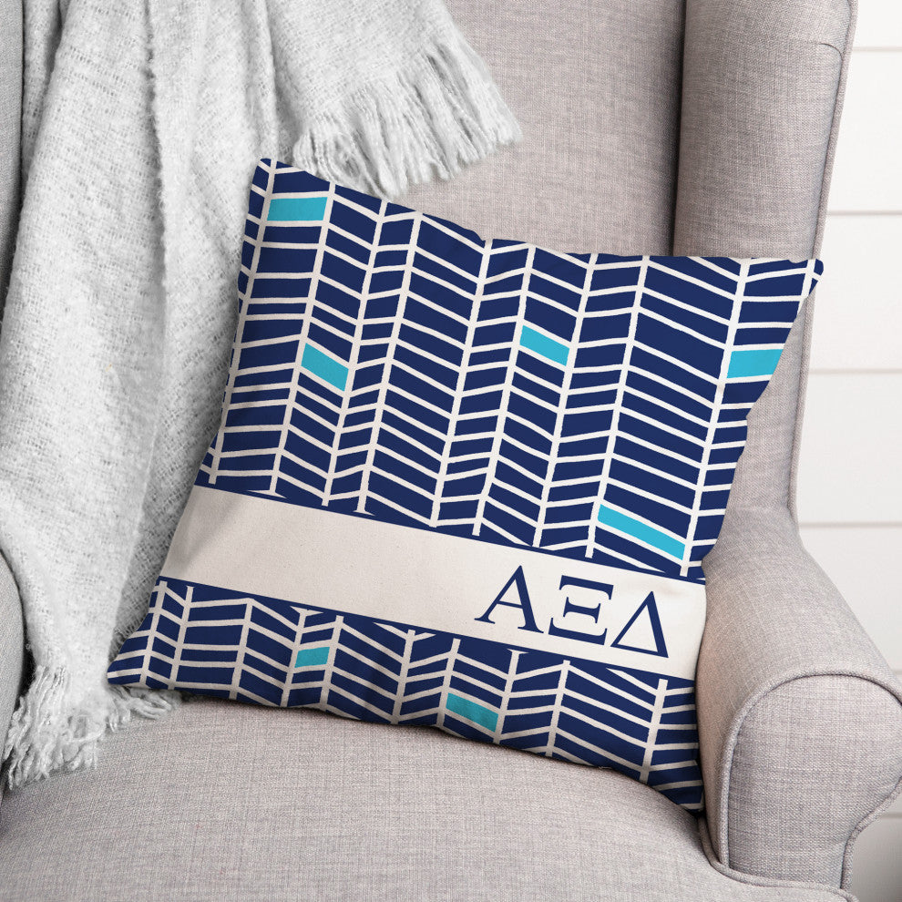 Alpha Xi Delta Chevron Pattern 18x18 Pillow