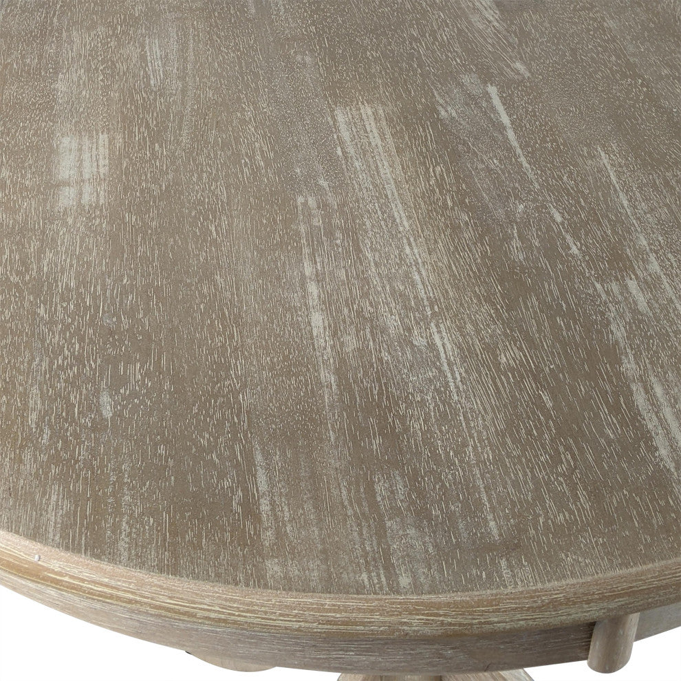 Fairview 36" Round Pedestal Bar Table, Natural Driftwood