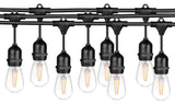 LEDPAX LED Outdoor Waterproof String Lights, 7 Sockets, Edison Bulbs, 24'