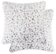 2-Pack Belton Faux Fur Pillow 18"x18", Snow Leopard