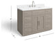The Wyatt Bathroom Vanity, Antique Gray Oak, 48", Single Sink, Freestanding