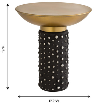 Blaze Glass/Brass Side Table - Antique Brass