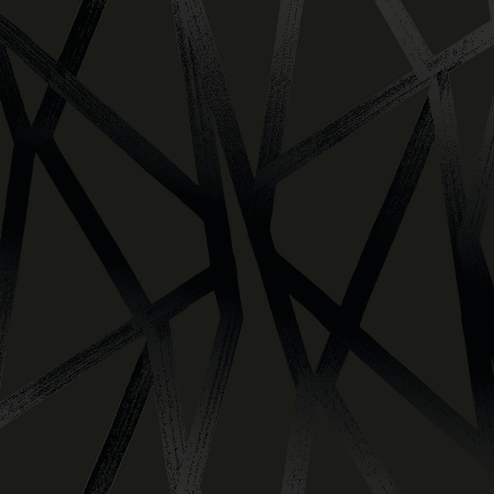 Intersections Black on Black Peel and Stick Wallpaper