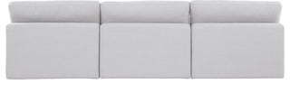 Comfy Upholstered Modular Sofa, White, 3-Piece: 3 Armless Chair, Linen Textured Fabric