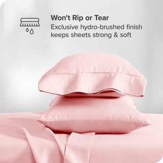 Bare Home 1800 Microfiber Sheet Set, Light Pink, Queen