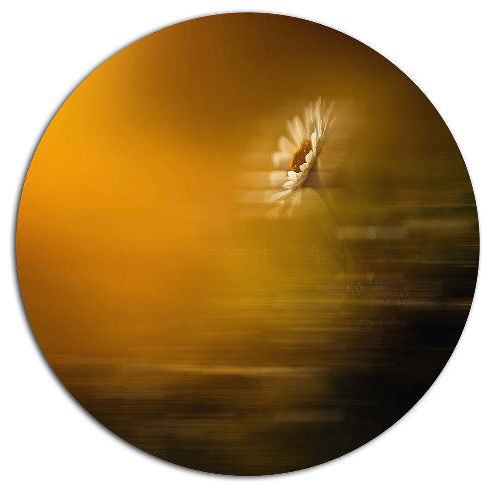 Motion Blurred Wild Flower Impression, Flower Disc Metal Wall Art, 11"