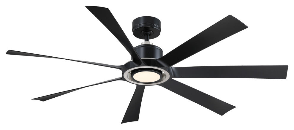 Fanimation FPD7060 Lenzi 60" 7 Blade Indoor / Outdoor Smart LED - Black /