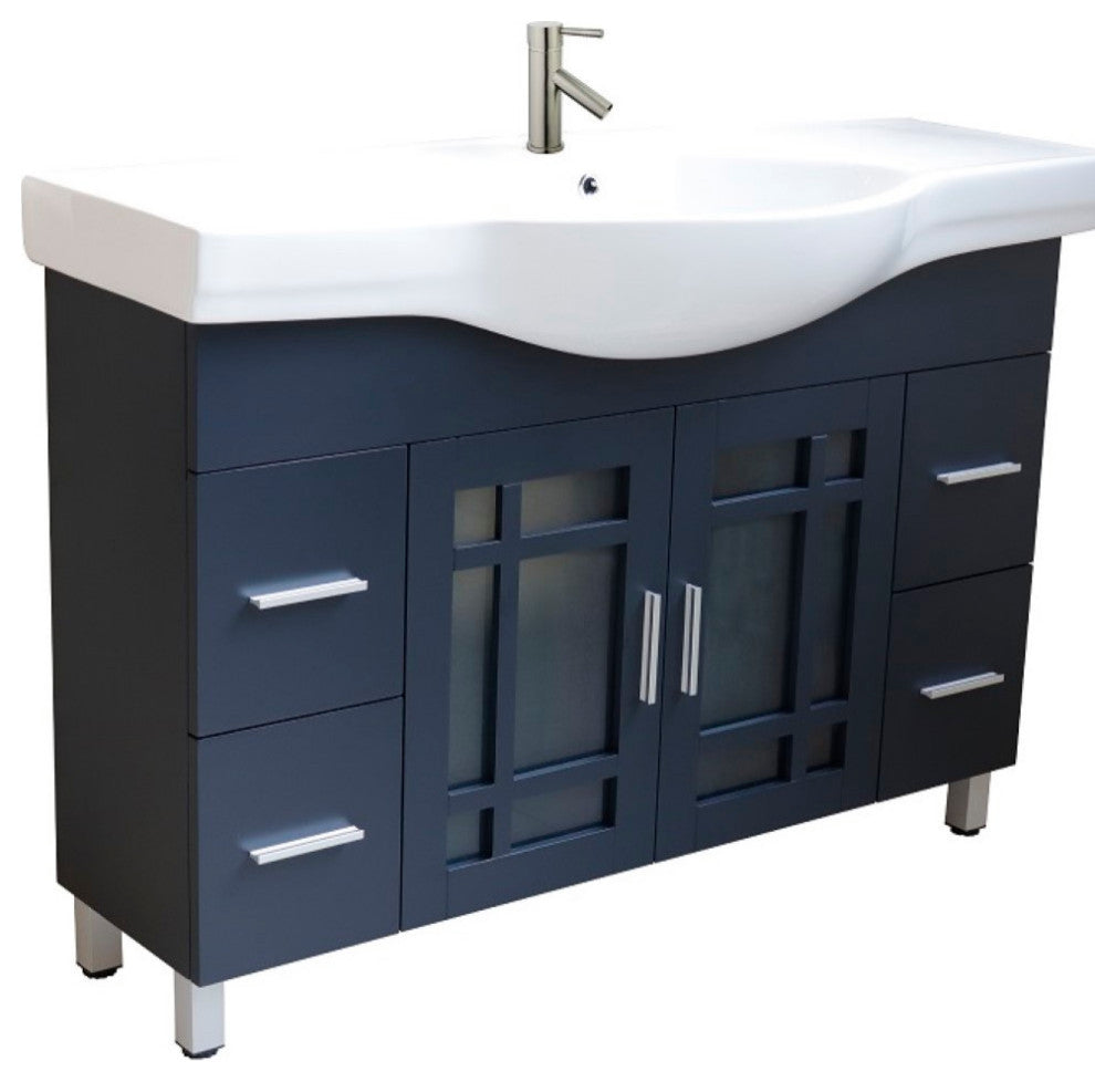 48" Single Sink Vanity-Wood-Dark Gray