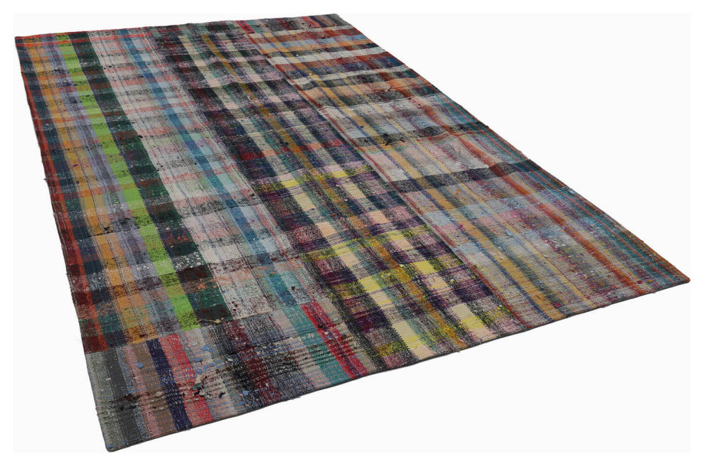 Rug N Carpet - Handmade Anatolian 6' 10'' x 10' 1'' Tribal Patchwork Kilim Rug