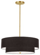 Aged Brass Transitional Pendant, Black Shade