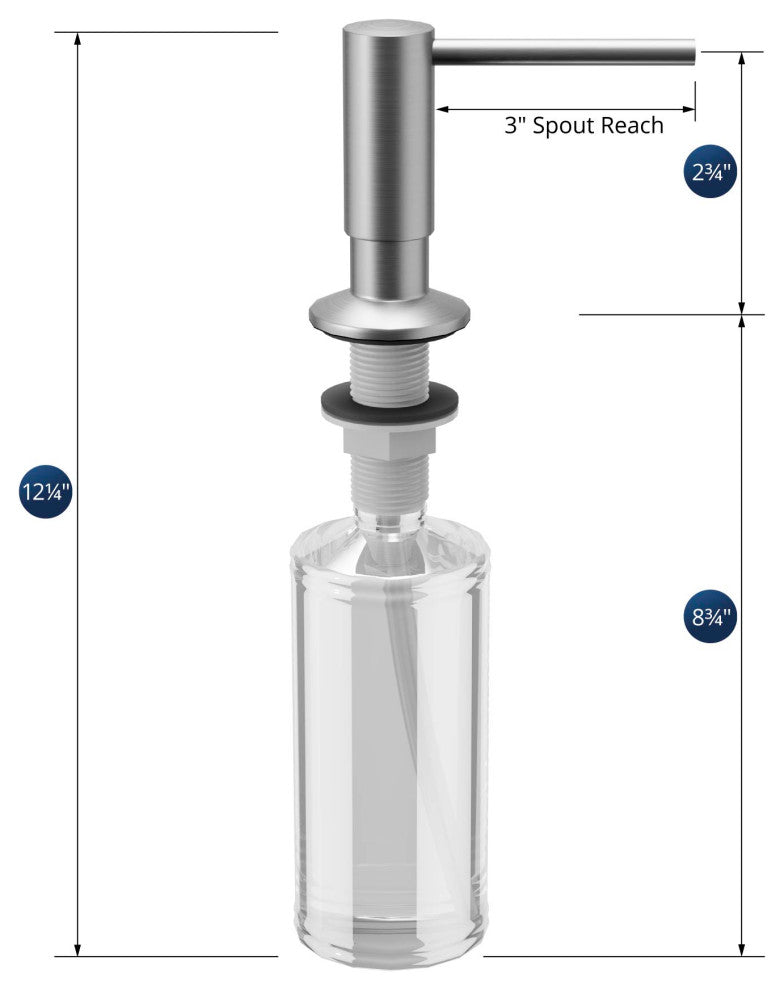 Karran SD35 Kitchen Soap/Lotion Dispenser, Stainless Steel
