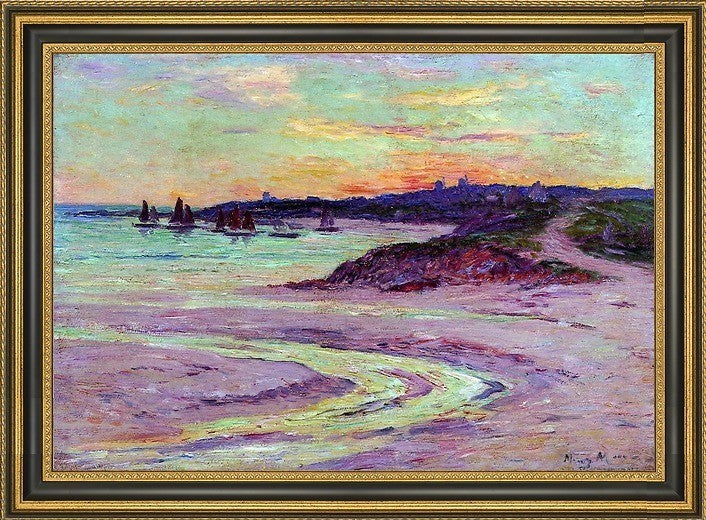 Henri Moret The Point De Lervily, Brittany Framed Premium Canvas Print, 18"x27"