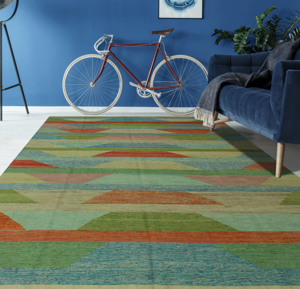 Winchester Kilim Rida Green Rug
