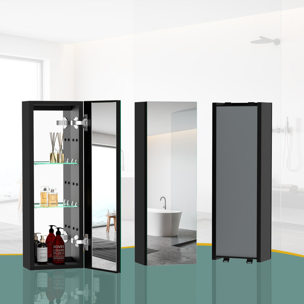 30"x39" Surface Mount Frameless LED Medicine Cabinet With Anti-Fog and Dimmable, Right Door