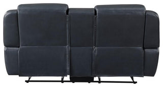 Lexicon Littleton 2-Piece Faux Leather Reclining Sofa Set in Blue