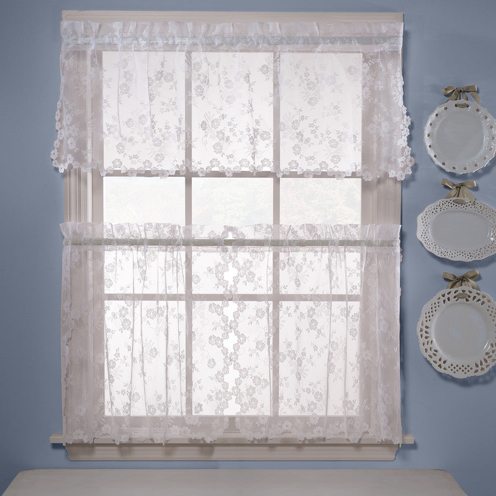 Saturday Knight Petite Fleur 56X36 Tier Pair in White
