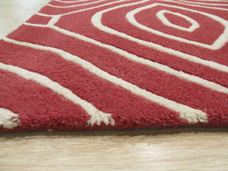 Red Contemporary Geometric Marla Area Rug