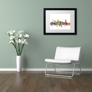 "Montreal, Canada Skyline" Matted Framed Canvas Art by Michael Tompsett