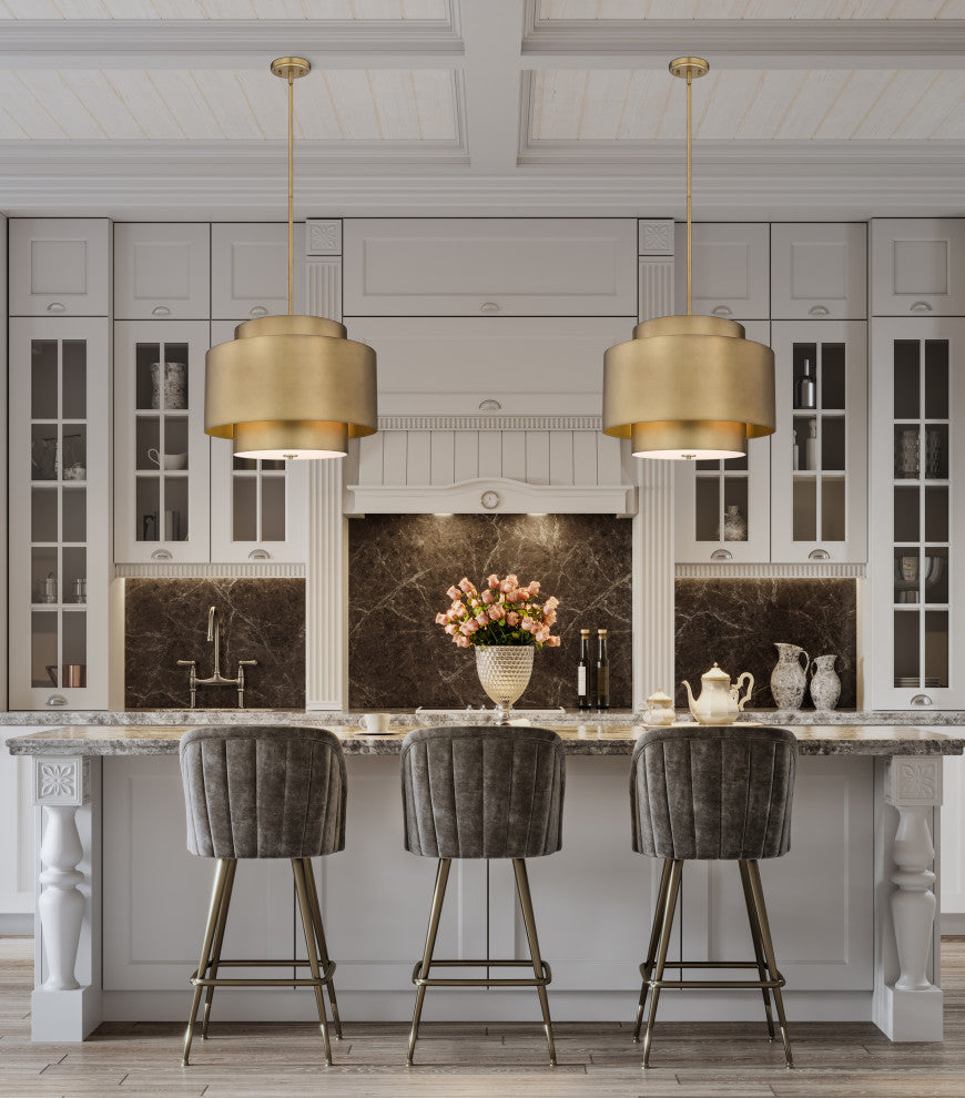 Zlite 739P24-RB 3-Light Pendant, Rubbed Brass
