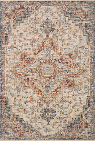 Loloi II Sorrento Ivory/Fiesta 18"x18" Sample Rug