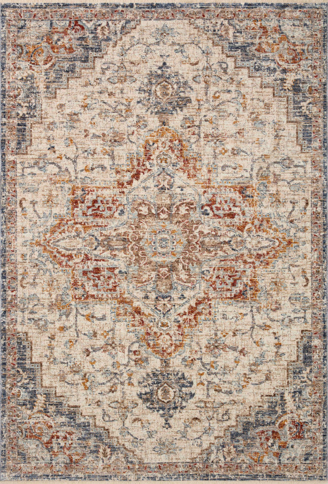 Loloi II Sorrento Ivory/Fiesta 18"x18" Sample Rug
