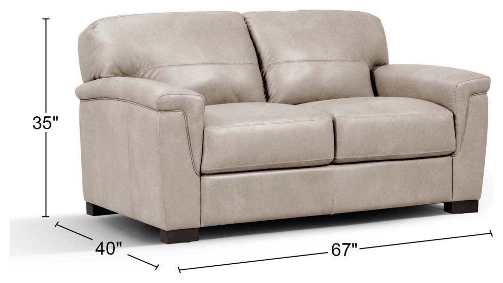 Leather Upholstery Loveseat, Beige