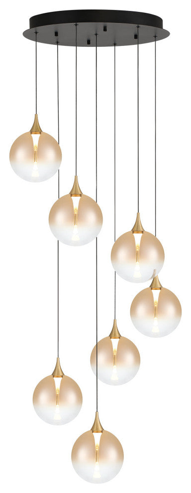 Iissa 7L 21" Gold Amber Chandelier