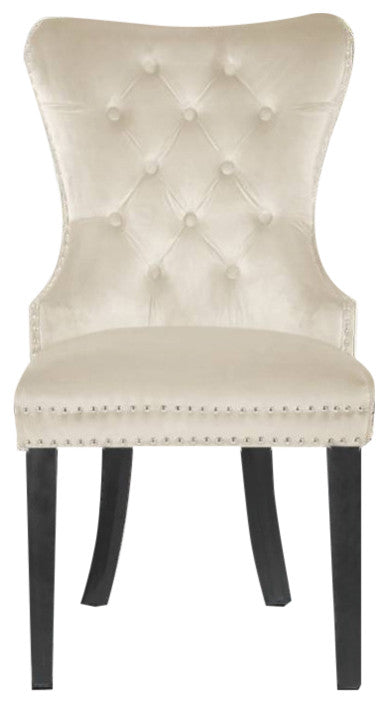 Boyel Dining Chair With Black Legs, Beige