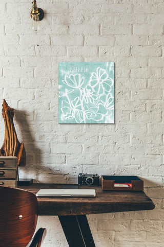 Epic Graffiti "Refresh Mint" by Linda Woods, Giclee Canvas Wall Art, 12"x12"