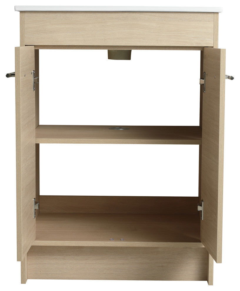 60 inch Plywood Freestanding Bathroom Vanity Set with Integrated Ceramic Sink