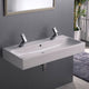 Nameeks Two Hole Rectangular Vessel or Wall Mounted Sink, White
