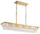 Belle Brushed Brass 8-Light Teardrop Rectangle Larger Chandelier
