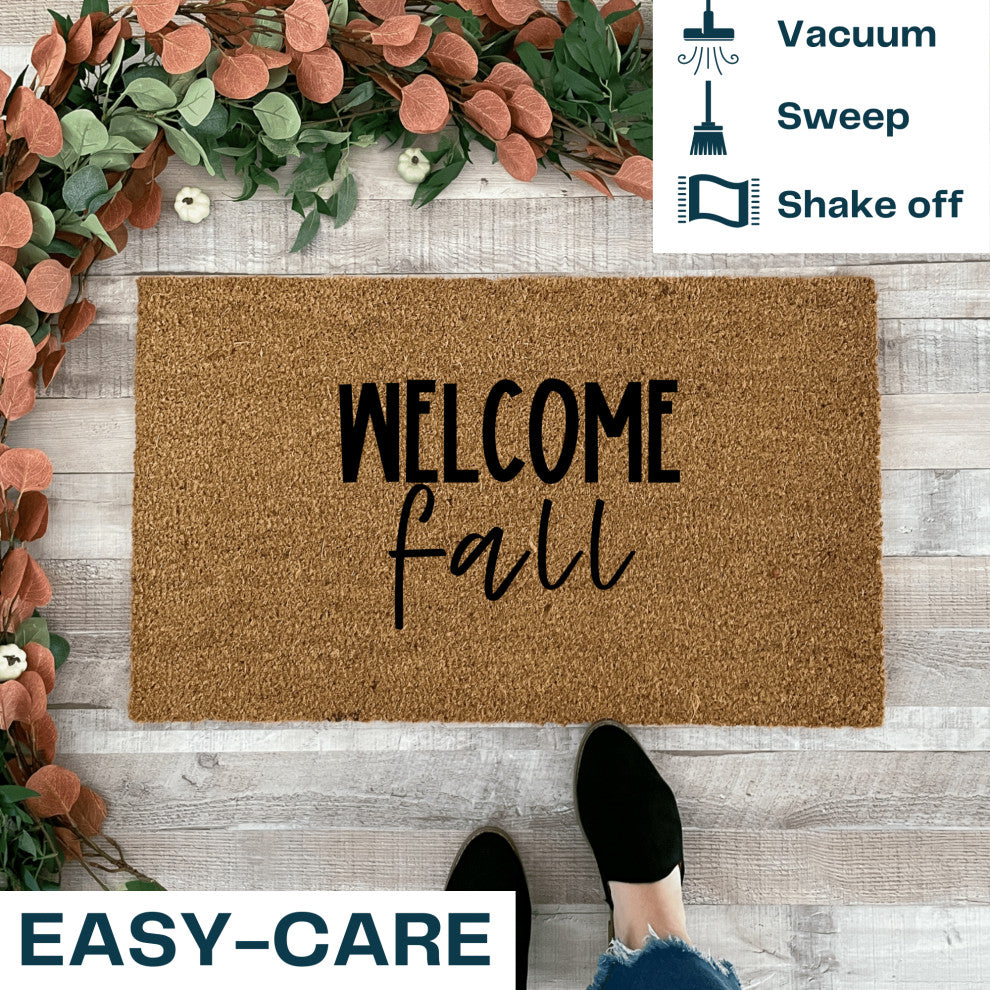Nickel Designs Welcome Fall Doormat, 18" x 30" inches, Black, Hand-painted