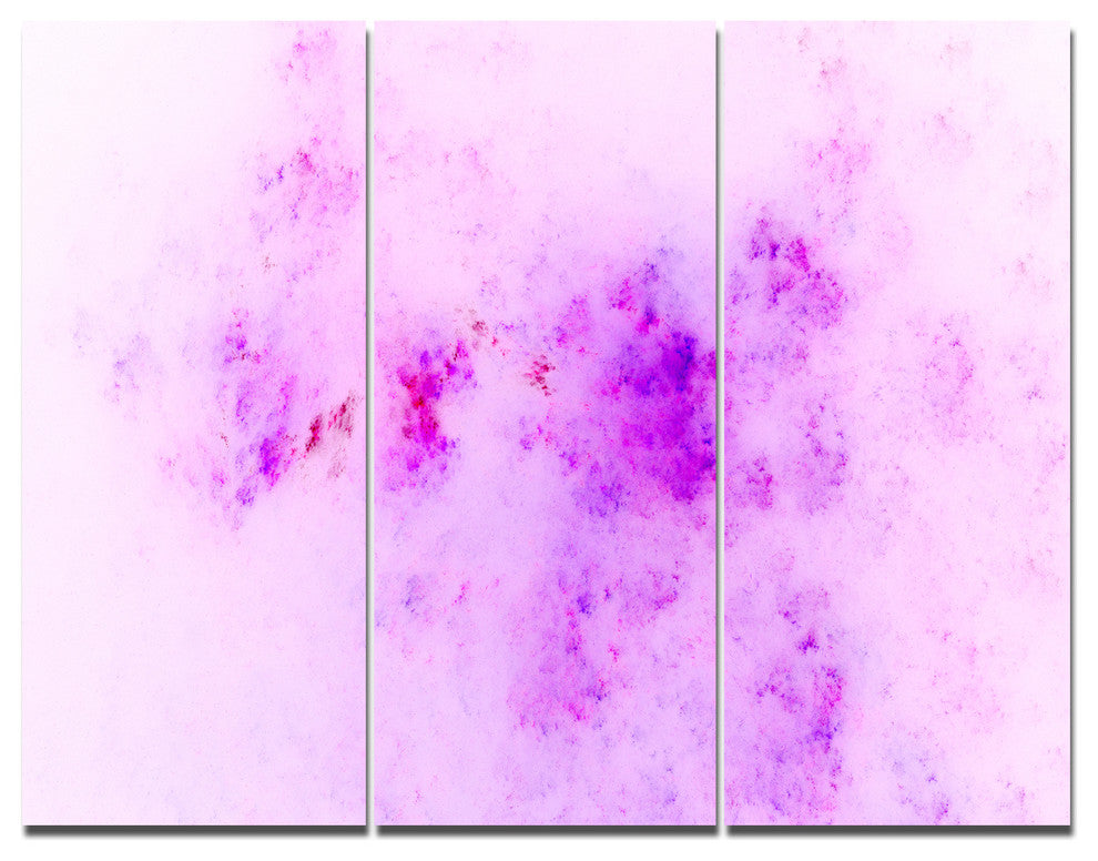 Blur Light Pink Sky with Stars, Abstract Triptych Canvas Print, 36x28, 3 Panels