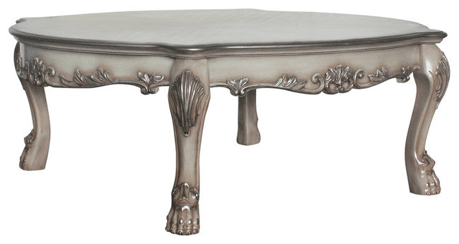 54" Bone Solid And Manufactured Wood Coffee Table