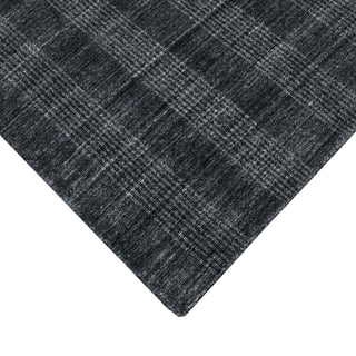 Bence Transitional Hand-Woven Wool Blend Area Rug, Dark Gray, 2'x3'