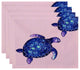 18"x14" Turtle Tales, Animal Print Placemat, Set of 4, Pink
