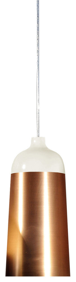 Innermost Glaze 14 Modern Metal Pendant, White & Copper