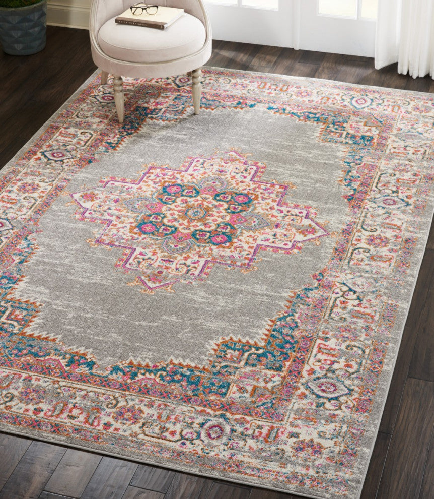 7' X 10' Gray Power Loom Area Rug