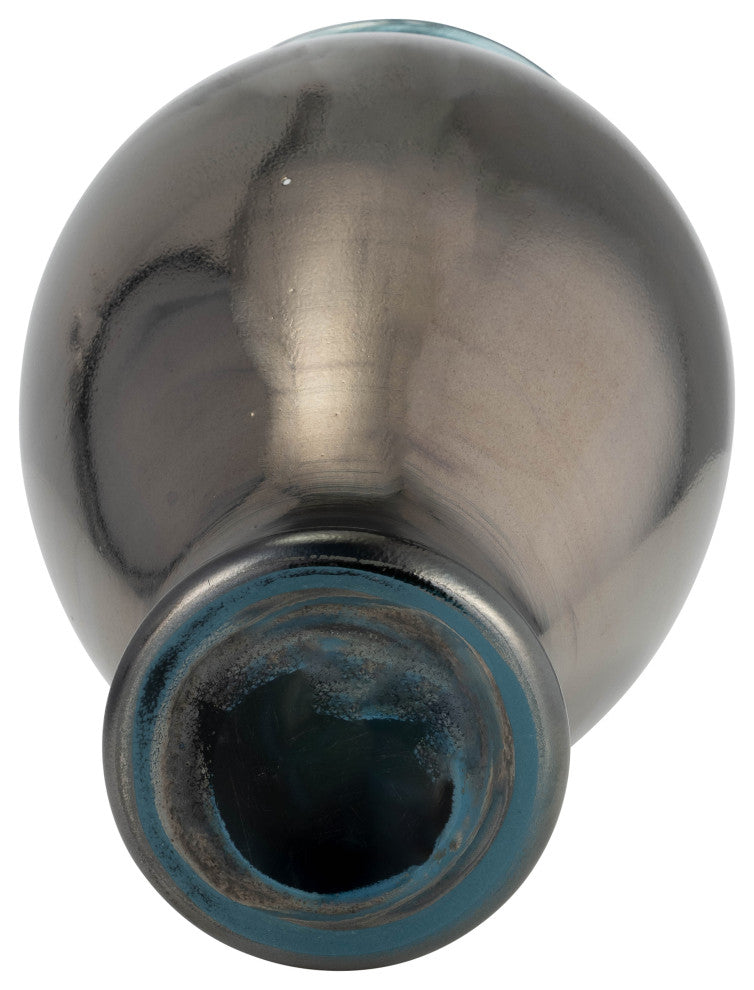 Glass, 12"H Olpe Vase, Teal