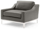 Armchair and Loveseat Sofa Set, Leather, Gray, Modern, Lounge Hospitality