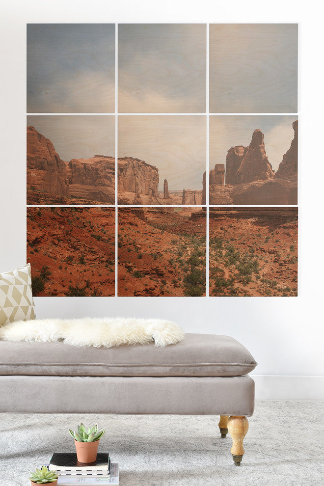 Deny Designs Catherine Mcdonald Southwest Desert Wood Wall Mural, 4'x4'